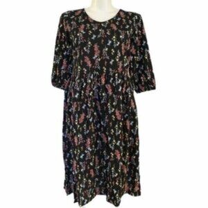NWOT Woman Within Black Floral Dress - Size 14/16 (Medium)
